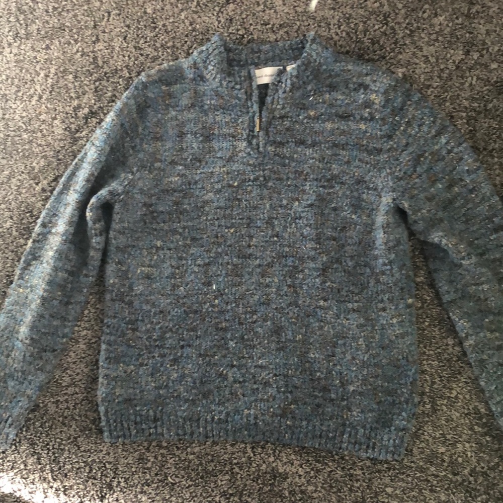 blue quarter zip sweater